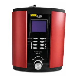 نمای دوم دستگاه یونایزر آب BTM-1011 با بدنه قرمز و پنل مشکی